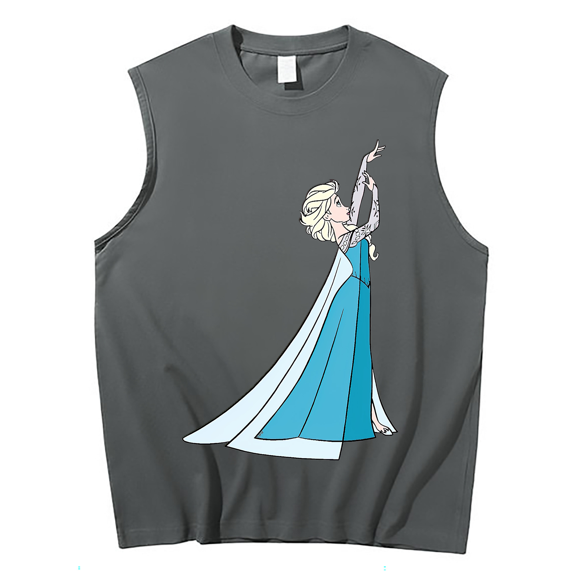 （画像用） アナと雪の女王 アンナ エルサ Frozen Anna Elsa コットン100％タンクトップ（フロントプリント）